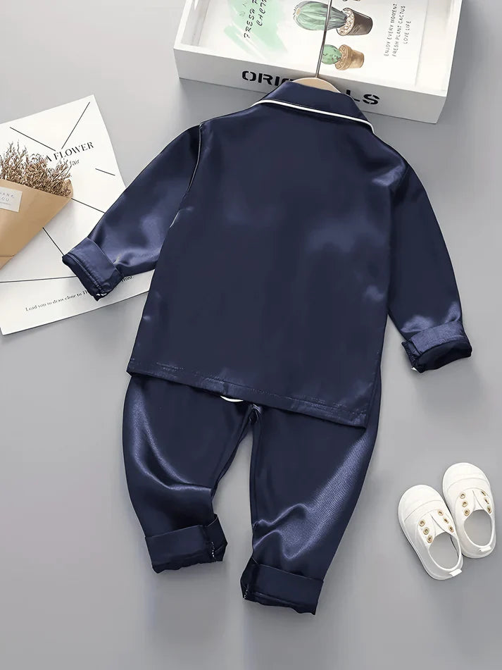 Blue Satin Co-ord Set for Boys and Girls