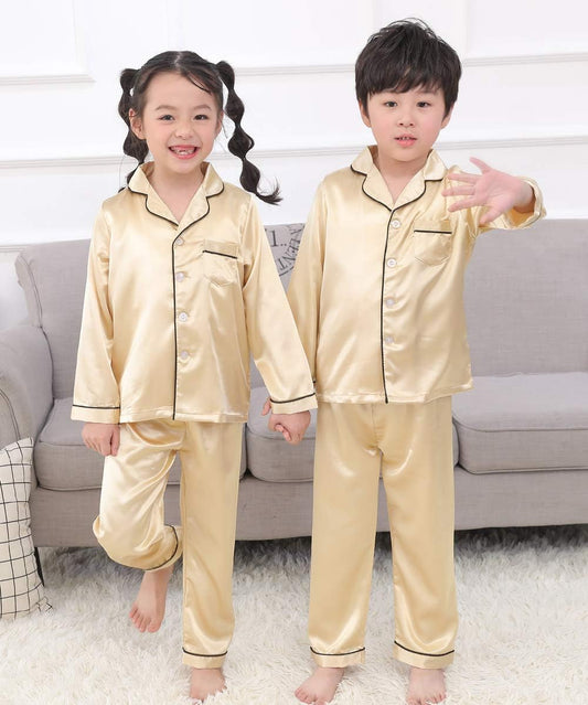Gold Co-ord night suit for boys and girls